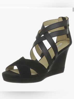 Geox Sibilla Suede Wedge Sandal Size 37 / 7